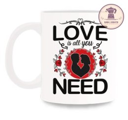 Kubek ceramiczny 300 ml - Love is all you need - Walentynki