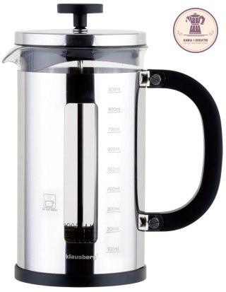 ZAPARZACZ DO KAWY I HERBATY SREBRNY 1 l FRENCH PRESS - KLAUSBERG