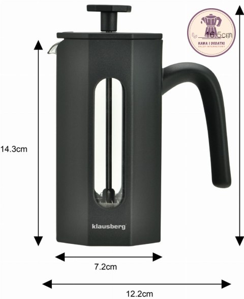 ZAPARZACZ DO KAWY I HERBATY CZARNY MAT 0,35 l FRENCH PRESS - KLAUSBERG