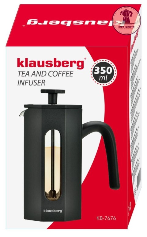 ZAPARZACZ DO KAWY I HERBATY CZARNY MAT 0,35 l FRENCH PRESS - KLAUSBERG