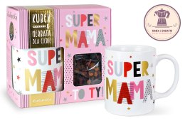 Kubek 300 ml i herbata w komplecie - Super Mama