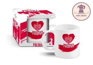 Kubek ceramiczny 300 ml - Kubek Prawdziwego Polaka - Polska "Serce"