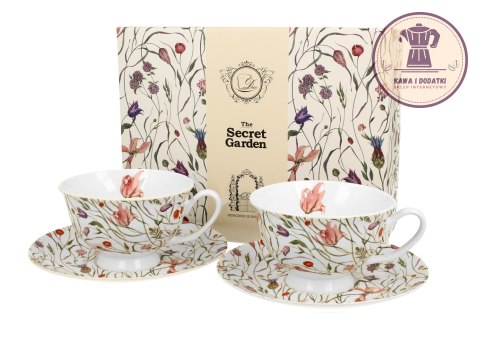 Filiżanki royal ze spodkami komplet 2 szt. FLOWER MEADOW - Duo Gift