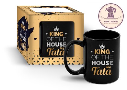 Kubek ceramiczny czarny 300 ml - King of the house - Tata