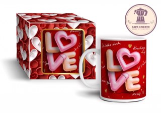 Kubek ceramiczny walentynkowy 330ml - Z napisem "Love"