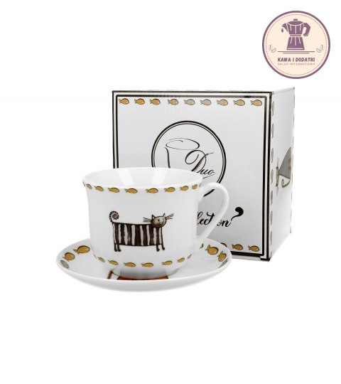 Filiżanka jumbo ze spodkiem 470 ml CLASSIC CATS - Duo Gift