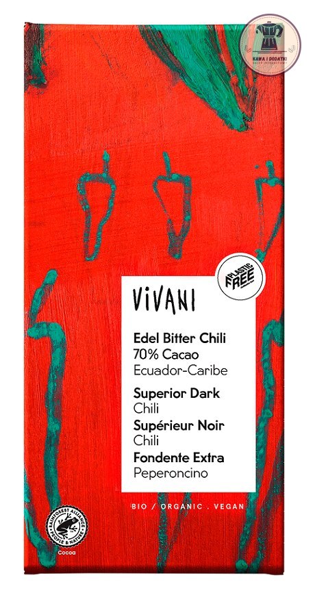 CZEKOLADA GORZKA Z CHILI BIO 100 g - VIVANI