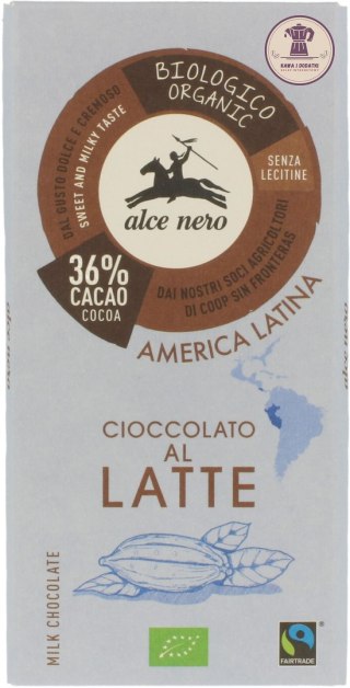 CZEKOLADA MLECZNA FAIR TRADE BIO 100 g - ALCE NERO