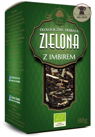 HERBATA ZIELONA Z IMBIREM LIŚCIASTA BIO 80 g - DARY NATURY