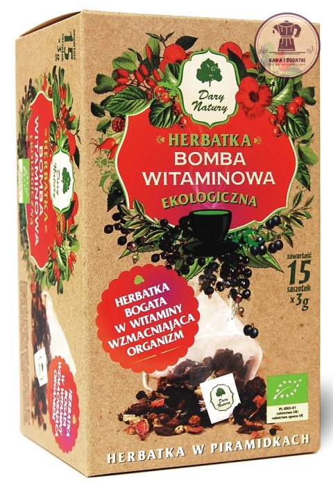 HERBATKA BOMBA WITAMINOWA PIRAMIDKI BIO (15 x 3 g) 45 g - DARY NATURY