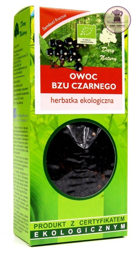 HERBATKA OWOC CZARNEGO BZU BIO 100 g - DARY NATURY