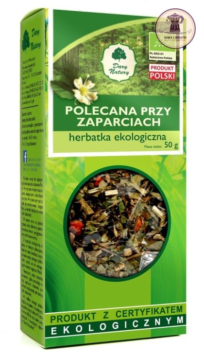 HERBATKA POLECANA PRZY ZAPARCIACH BIO 50 g - DARY NATURY