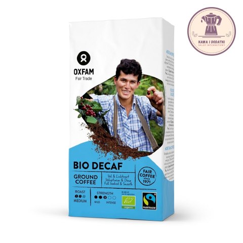 KAWA MIELONA BEZKOFEINOWA ARABICA/ROBUSTA FAIR TRADE BIO 250 g - OXFAM