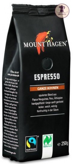 KAWA ZIARNISTA ARABICA 100 % ESPRESSO FAIR TRADE BIO 250 g - MOUNT HAGEN