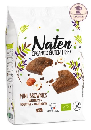 CIASTKA BROWNIES Z CZEKOLADĄ I ORZECHAMI LASKOWYMI BEZGLUTENOWE BIO 170 g - NATEN