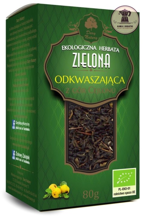 HERBATA ZIELONA ODKWASZAJĄCA BIO 80 g - DARY NATURY