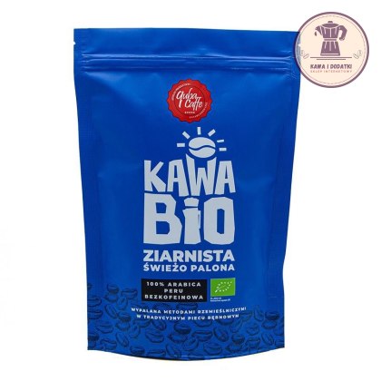 KAWA ZIARNISTA BEZKOFEINOWA ARABICA 100 % BIO 250 g - QUBA CAFFE