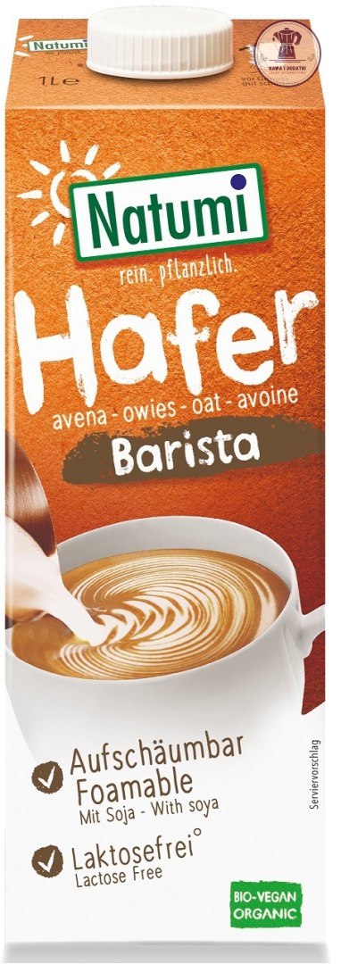 NAPÓJ OWSIANO - SOJOWY BARISTA BEZ DODATKU CUKRÓW BIO 1 L - NATUMI