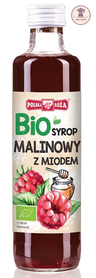 SYROP DO HERBATY ZIMOWEJ MALINOWY SŁODZONY MIODEM BIO 250 ml - POLSKA RÓŻA