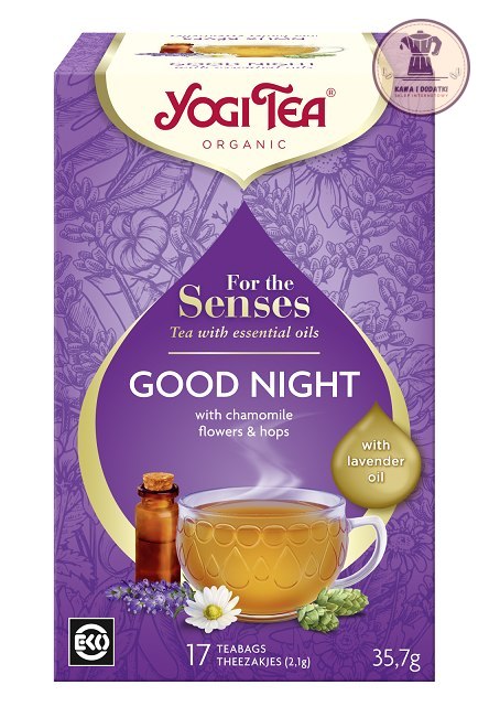 HERBATKA DLA ZMYSŁÓW NA DOBRANOC Z OLEJKIEM LAWENDOWYM (FOR THE SENSES GOOD NIGHT) BIO (17 x 2,1 g) 35,7 g - YOGI TEA