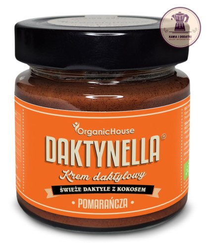 KREM KOKOSOWO - DAKTYLOWY POMARAŃCZA BEZGLUTENOWY BIO 190 g - ORGANICHOUSE (DAKTYNELLA)