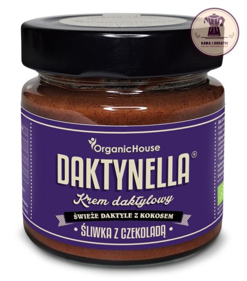 KREM KOKOSOWO - DAKTYLOWY ŚLIWKA Z CZEKOLADĄ BEZGLUTENOWY BIO 190 g - ORGANICHOUSE (DAKTYNELLA)