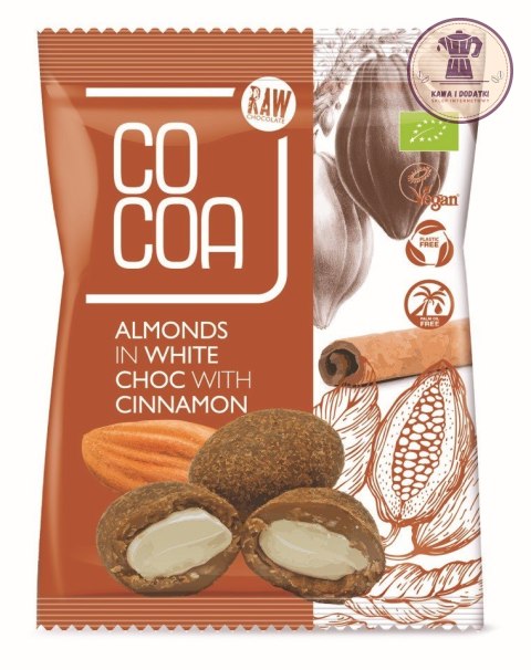 MIGDAŁY W BIAŁEJ POLEWIE Z CYNAMONEM BIO 70 g - COCOA