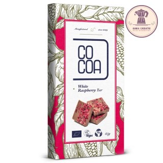 TABLICZKA BIAŁA Z MALINAMI BIO 45 g - COCOA