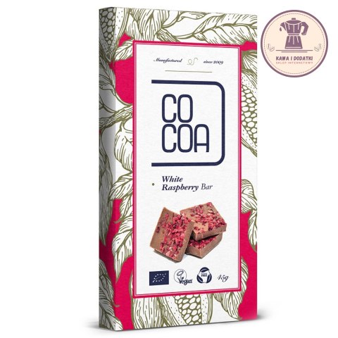 TABLICZKA BIAŁA Z MALINAMI BIO 45 g - COCOA