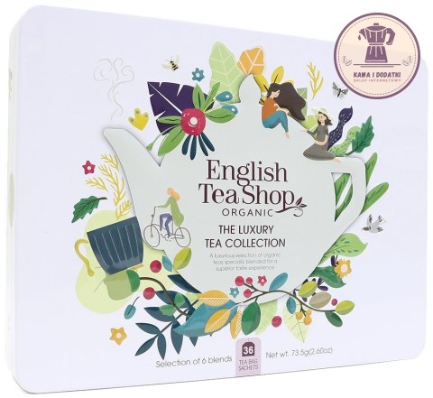 ZESTAW HERBAT I HERBATEK LUKSUSOWYCH BIO W PUSZCE (THE LUXURY - 6 SMAKÓW) (36 x 2,04 g) 73,5 g - ENGLISH TEA SHOP ORGANIC