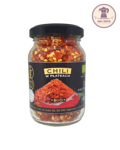 CHILI PŁATKI BEZGLUTENOWE BIO 60 g - PIĘĆ PRZEMIAN