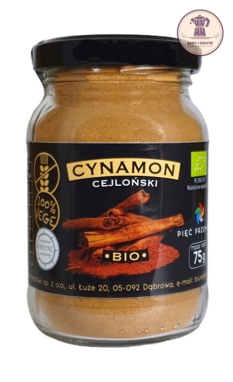 CYNAMON CEJLOŃSKI DO KAWY MIELONY BEZGLUTENOWY BIO 75 g - PIĘĆ PRZEMIAN