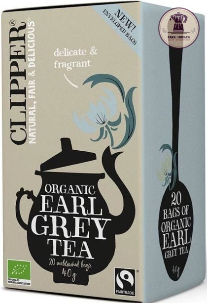 HERBATA ANGIELSKA CZARNA EARL GREY FAIR TRADE BIO (20 x 2 g) 40 g - CLIPPER