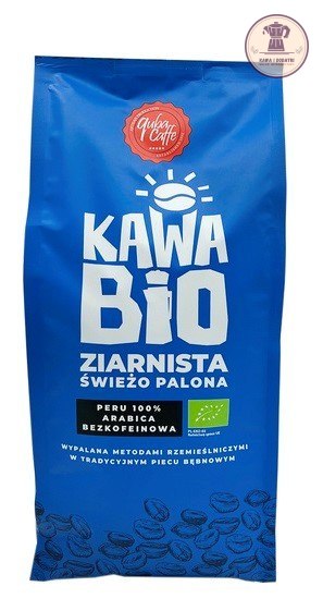 KAWA ZIARNISTA BEZKOFEINOWA ARABICA 100 % PERU BIO 1 kg - QUBA CAFFE