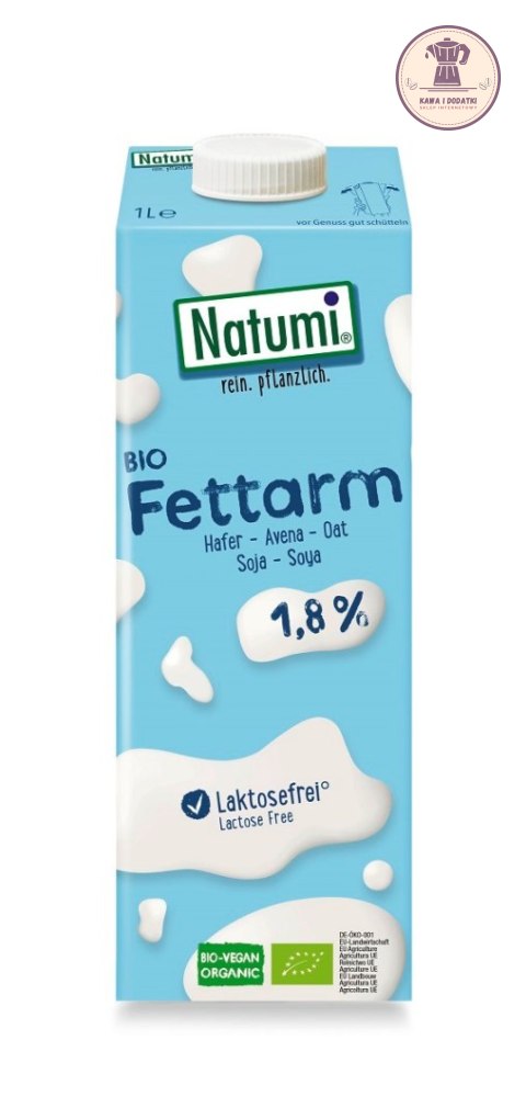 NAPÓJ OWSIANO - SOJOWY 1,8 % BEZ DODATKU CUKRÓW BIO 1 L - NATUMI