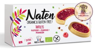 CIASTKA FRANCUSKIE - TARTALETKI Z DŻEMEM MALINOWYM BEZGLUTENOWE BIO 130 g - NATEN