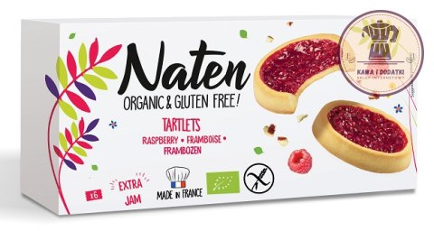 CIASTKA FRANCUSKIE - TARTALETKI Z DŻEMEM MALINOWYM BEZGLUTENOWE BIO 130 g - NATEN