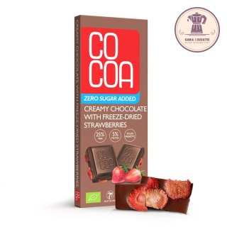 CZEKOLADA CREAMY Z TRUSKAWKAMI BEZ DODATKU CUKRU BIO 40 g - COCOA