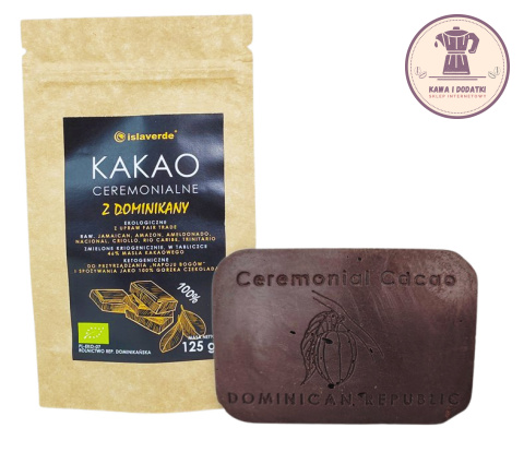 KAKAO CEREMONIALNE TABLICZKA BIO 125 g - ISLAVERDE (SEGURA)