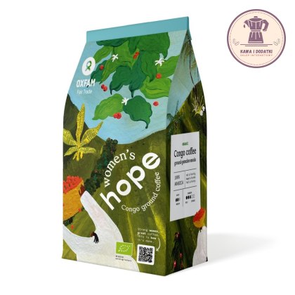 KAWA MIELONA ARABICA 100 % KONGO "ODBUDOWAĆ NADZIEJĘ KOBIET" FAIR TRADE BIO 250 g - OXFAM