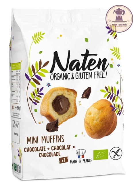 MUFFINKI MINI Z NADZIENIEM ORZECHOWO - KAKAOWYM BEZGLUTENOWE BIO 200 g - NATEN