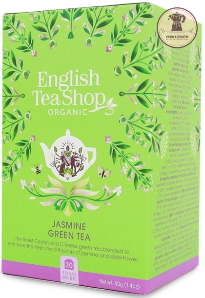 HERBATA ZIELONA Z JAŚMINEM I DZIKIM BZEM BIO (20 x 2 g) 40 g - ENGLISH TEA SHOP ORGANIC