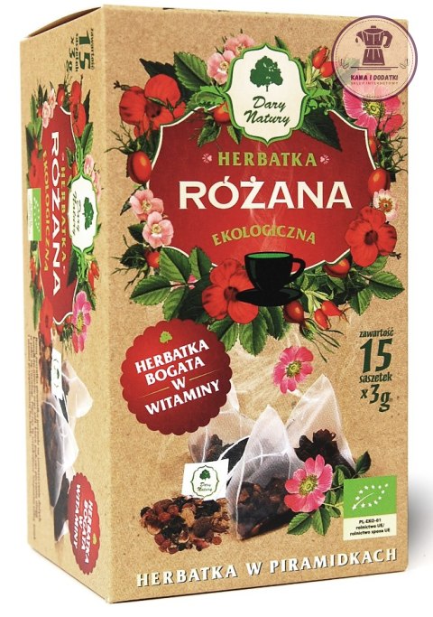 HERBATKA RÓŻANA PIRAMIDKI BIO (15 x 3 g) 45 g - DARY NATURY