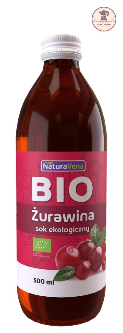 SOK Z ŻURAWINY 100 % BIO 500 ml - NATURAVENA