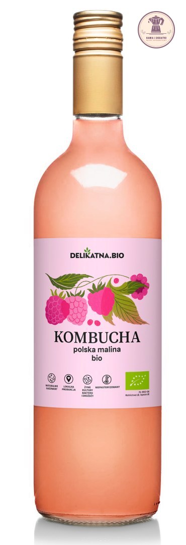 KOMBUCHA MALINOWA BIO 750 ml - DELIKATNA (ZAKWASOWNIA)