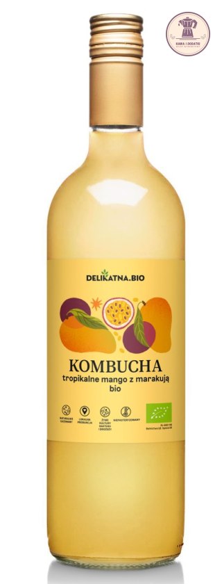 KOMBUCHA TROPIKALNE MANGO Z MARAKUJĄ BIO 750 ml - DELIKATNA (ZAKWASOWNIA)