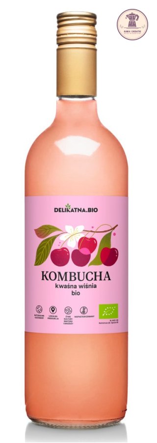 KOMBUCHA WIŚNIOWA BIO 750 ml - DELIKATNA (ZAKWASOWNIA)