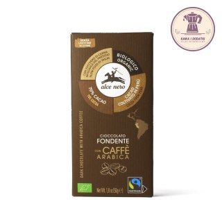 CZEKOLADA WŁOSKA GORZKA Z KAWĄ FAIR TRADE BEZGLUTENOWA BIO 50 g - ALCE NERO